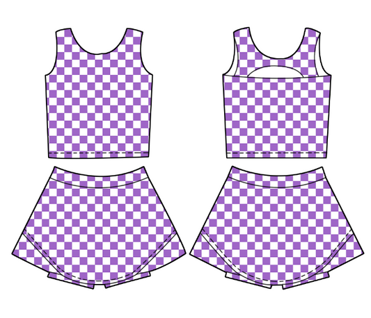 GAME DAY ATHLETIC SET - PURPLE/WHITE