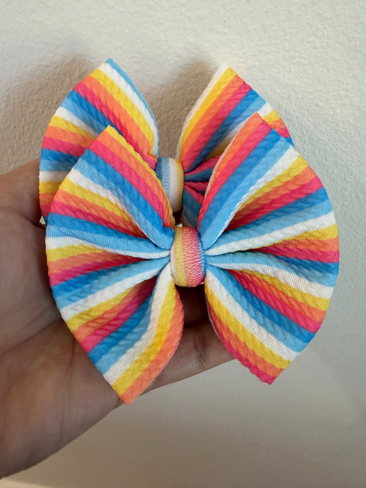 PIGGIE CLIPS - YELLOW/BLUE/ RED STRIPE