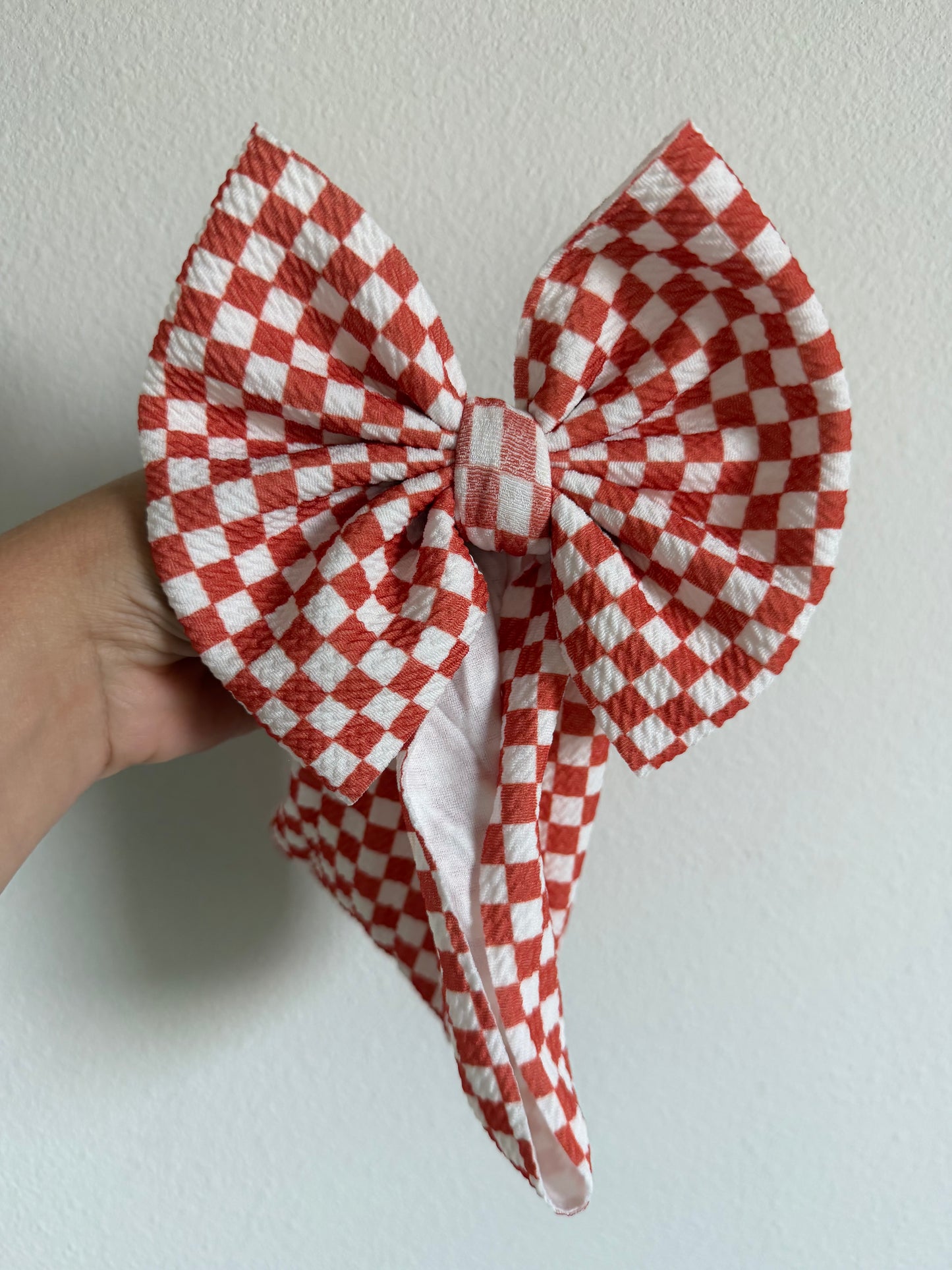 BABY REGULAR- DARK ORANGE GAME DAY CHECKERED