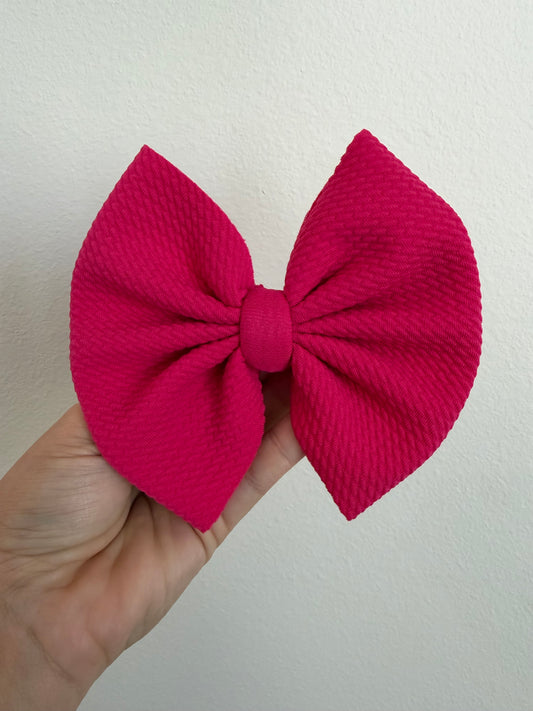 BIG CLIP BOW - SOLID HOT PINK
