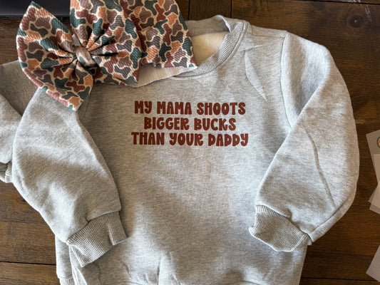 CREWNECK PULLOVER - BIGGER BUCKS MAMA
