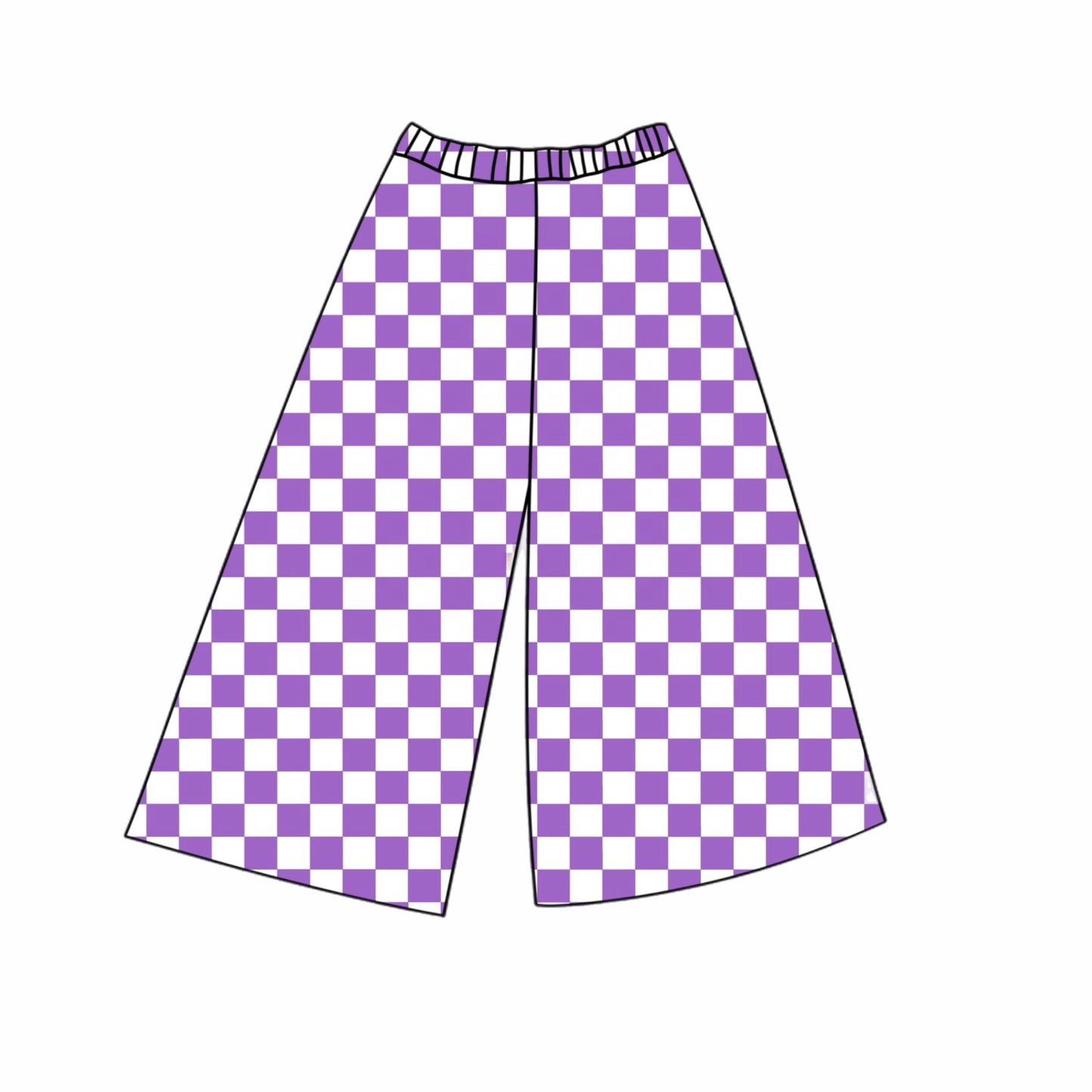 CHECKERED LOUNGE PANT - PURPLE