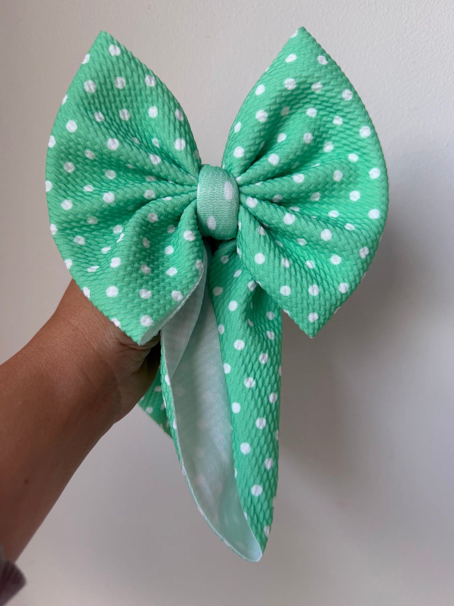 BABY REGULAR BOW- NEW GREEN DOT