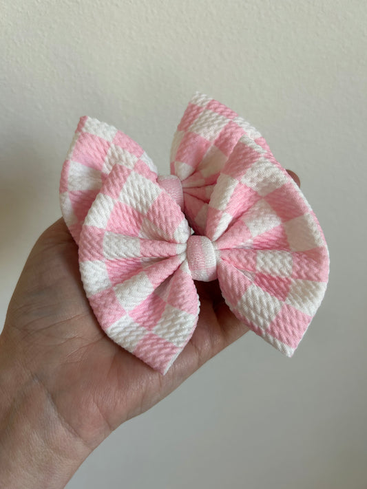 PIGGIE CLIPS - SPRING CHECKERED - PINK
