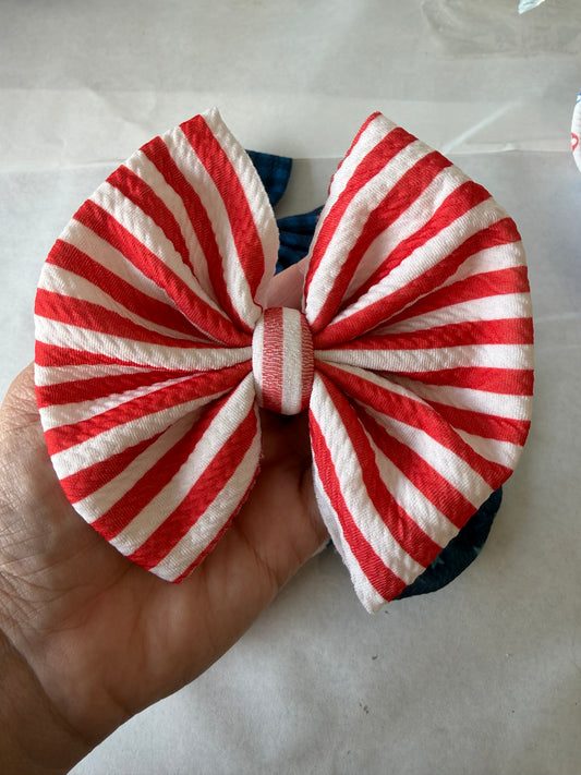 4TH OF JULY - BIG CLIP - RED AND WHITE STRIPE