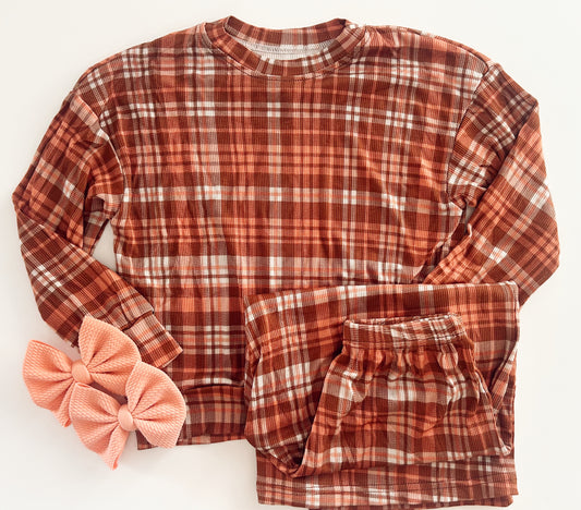 LOUNGE SET - THANKSGIVING PLAID - READY TO SHIP