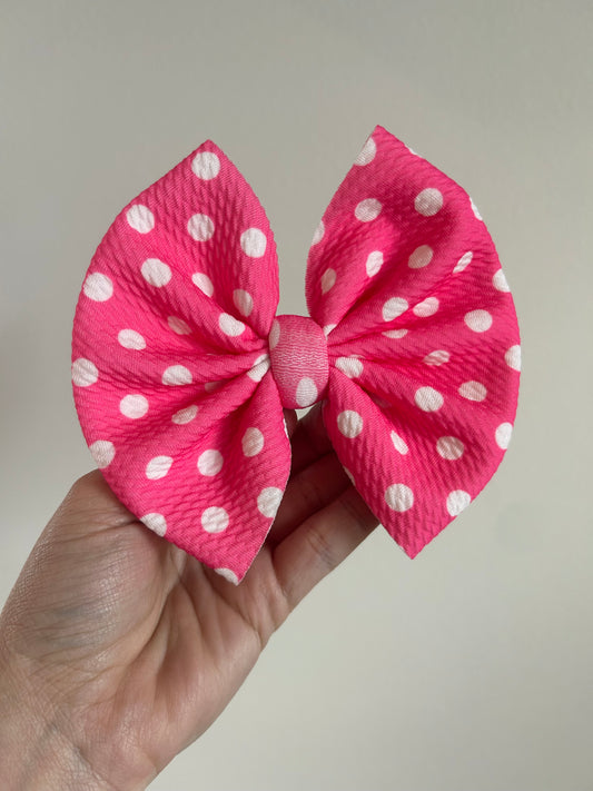 BIG CLIP - DARK PINK POLKA DOT