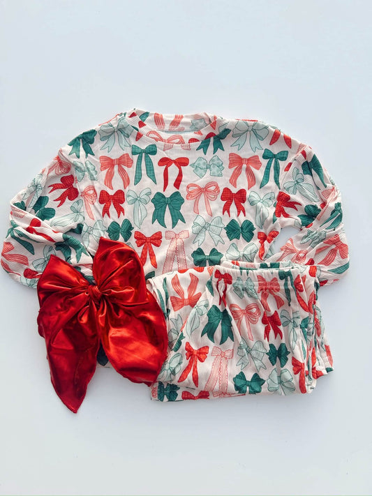 CHRISTMAS PRE ORDER - LOUNGE SET - BOWS