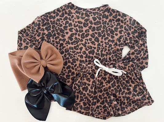 LOUNGE SET - RIBBED BAMBOO - PRE ORDER -CHEETAH