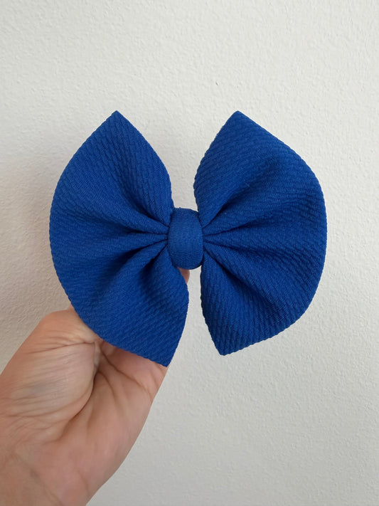 BIG CLIP BOW - SOLID ROYAL BLUE