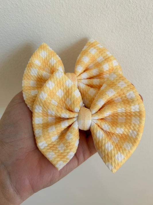 PIGGIE CLIPS - YELLOW GINGHAM