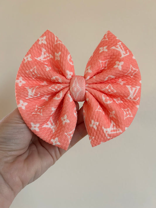 BIG CLIP BOW - CORAL BOUJEE