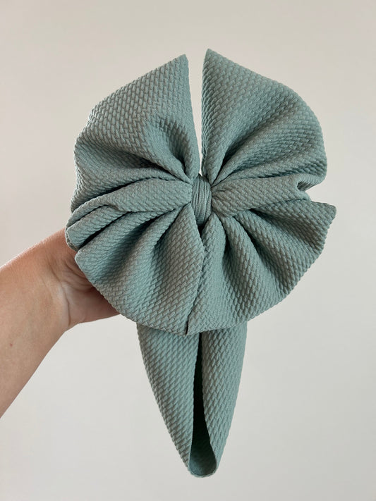 BABY MESSY BOW - SAGE