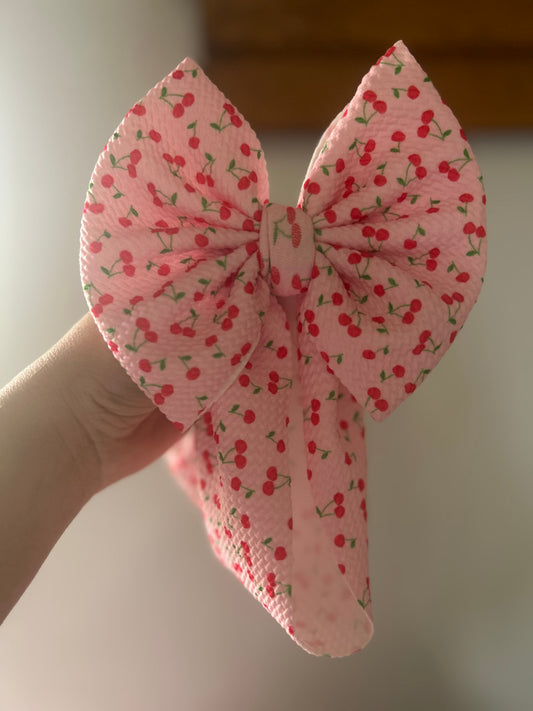BOW -CHERRIES PINK