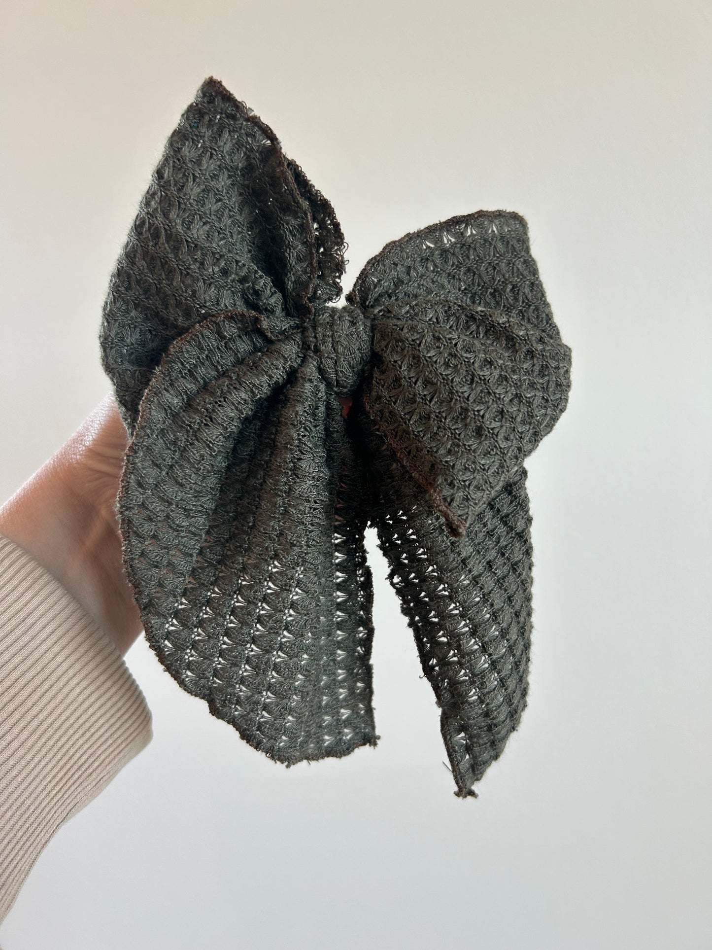 SAILOR BOW - READY TO SHIP - OLIVE WAFFLE