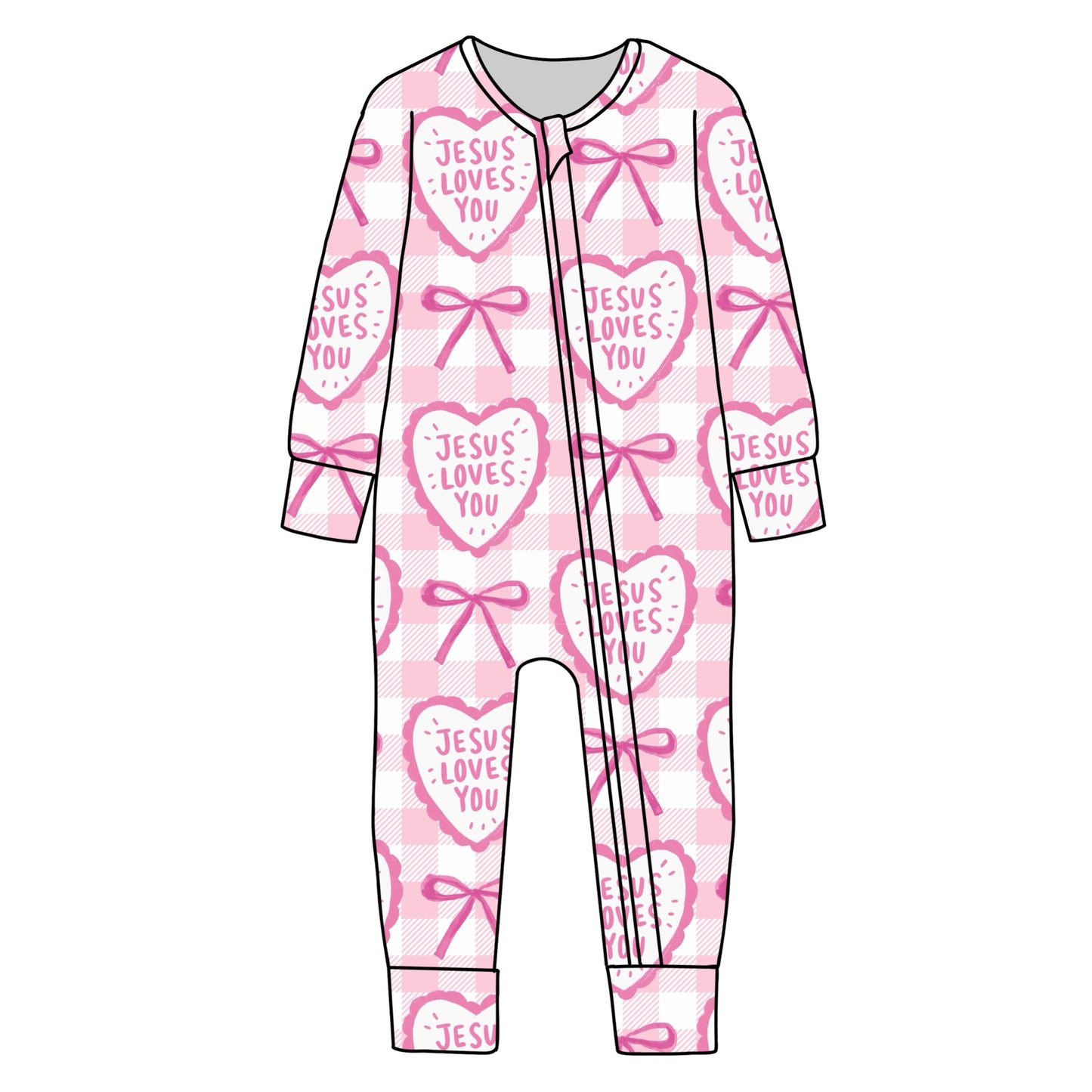 BAMBOO JAMMIES - PRE ORDER - JESUS LOVES YOU - PINK