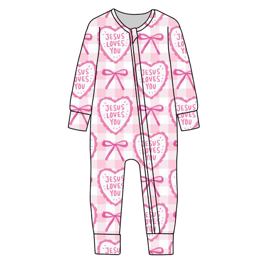 BAMBOO JAMMIES - PRE ORDER - JESUS LOVES YOU - PINK