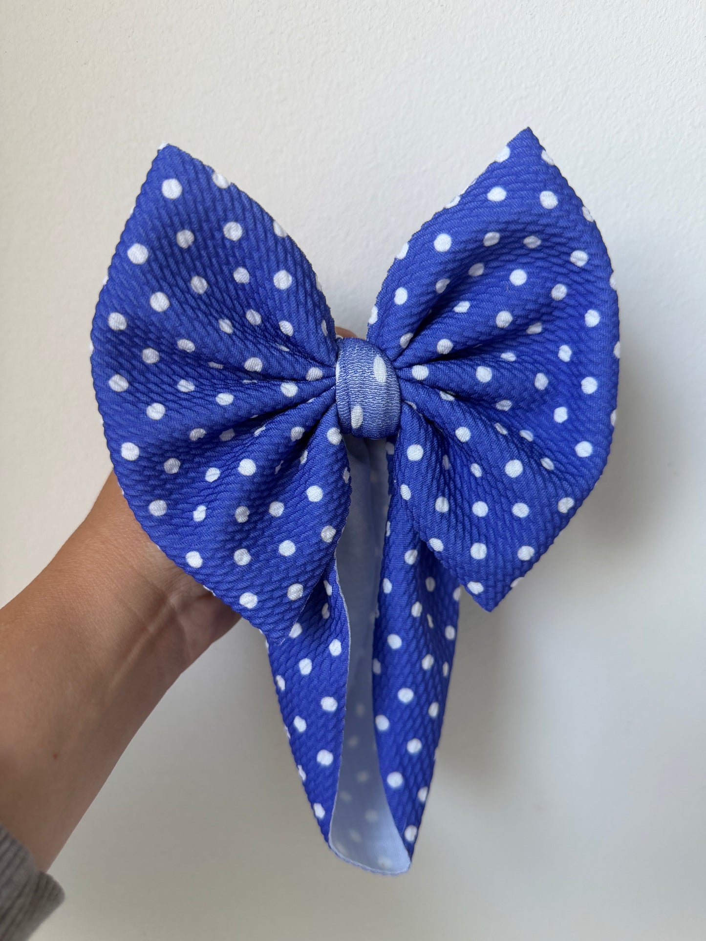 BABY REGULAR BOW- NEW PURPLE DOT