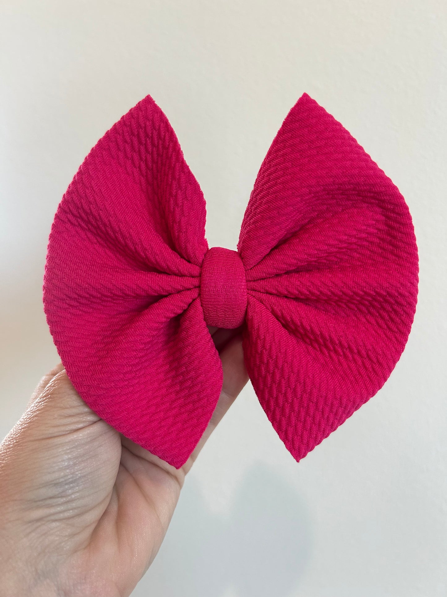 BIG CLIP BOW - HOT PINK SOLID