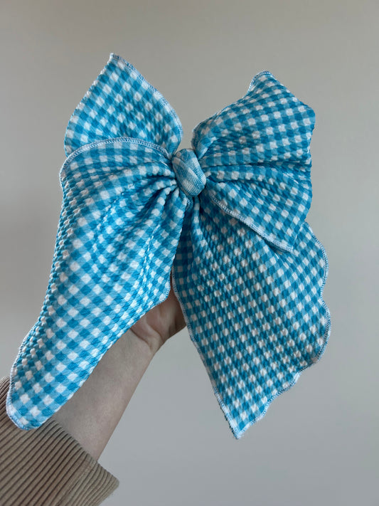 SAILOR BOW - READY TO SHIP - ANOTHER BLUE GINGHAM