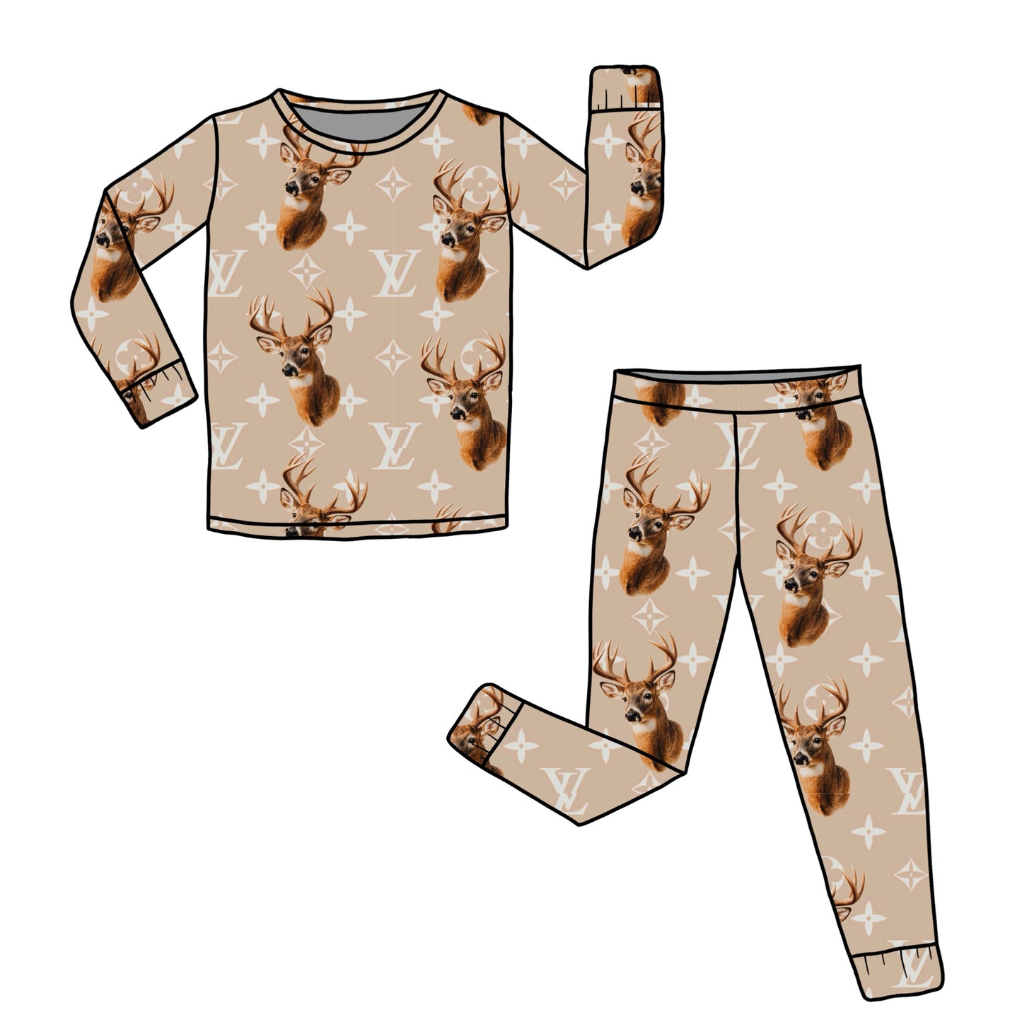 BAMBOO JAMMIES - 2 PIECE - BOUJEE DEER - PRE ORDER