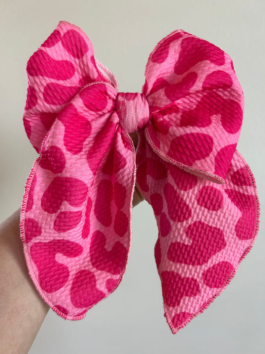 SAILOR BOW - READY TO SHIP - PINK CHEETAH
