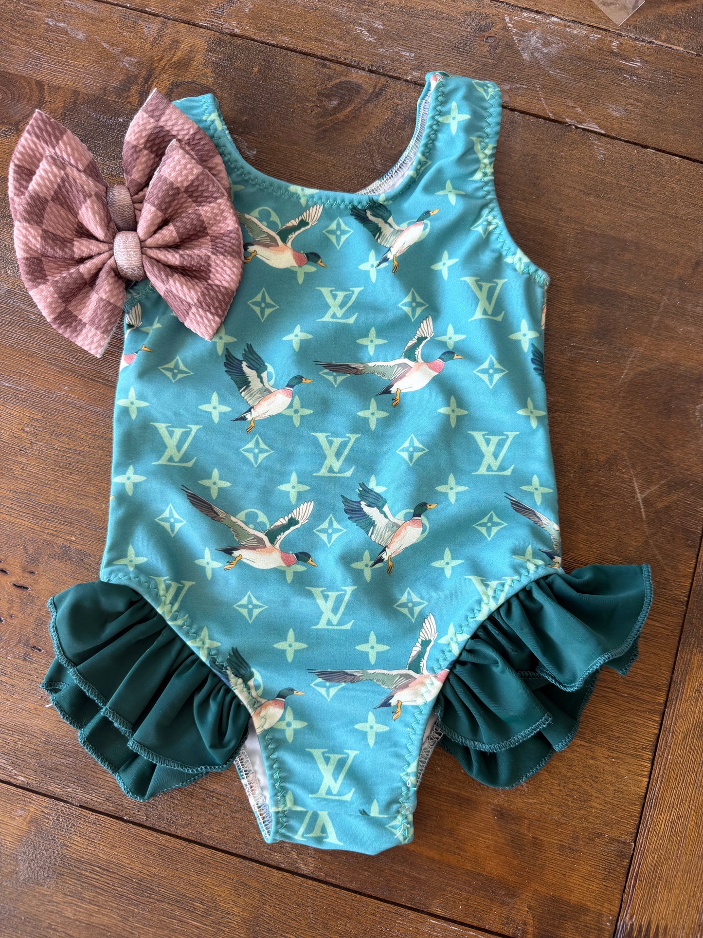GREEN BOUJEE RUFFLE SWIM