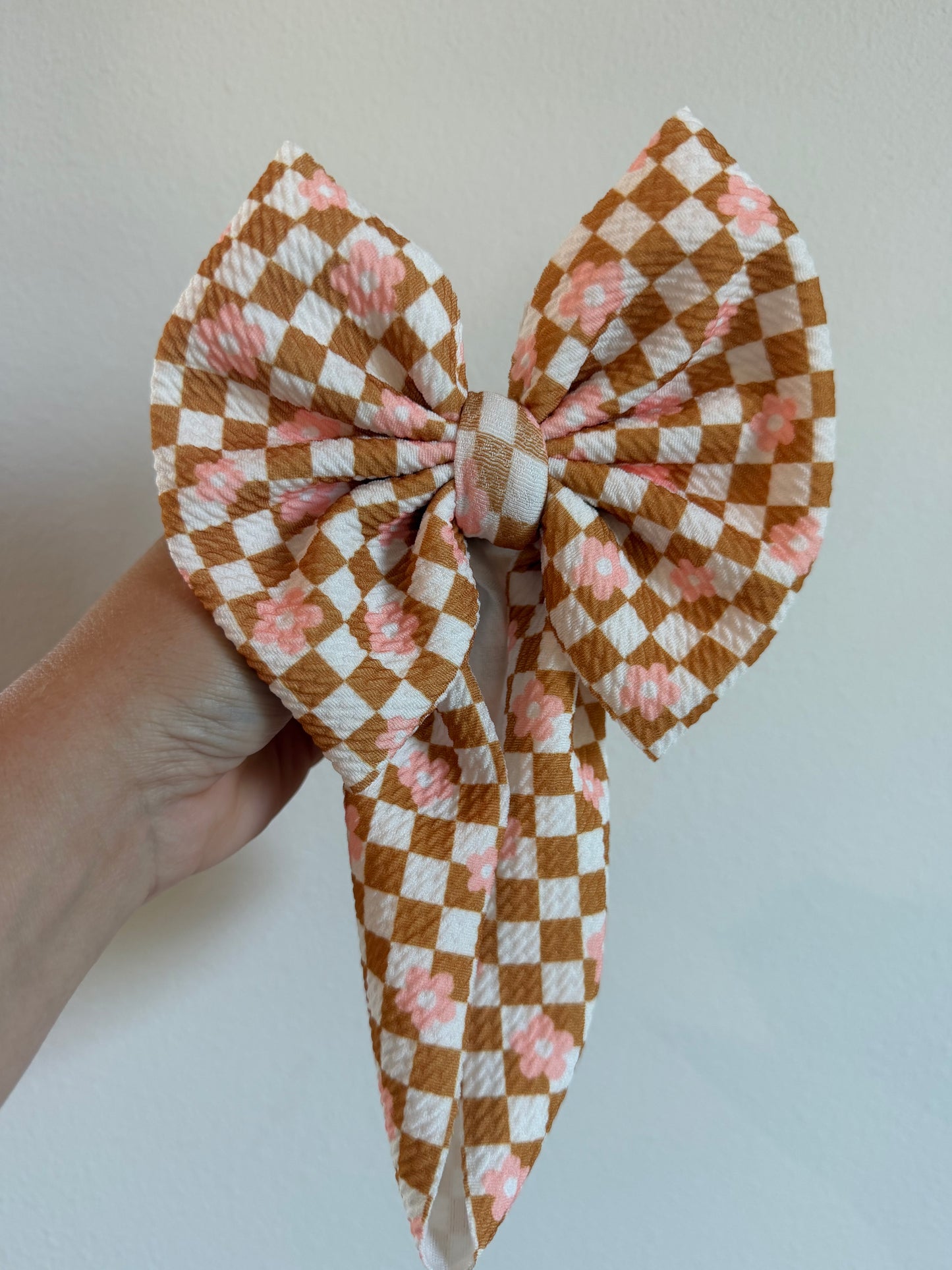 BABY REGULAR- CHECKERED DAISY (TAN/PINK)