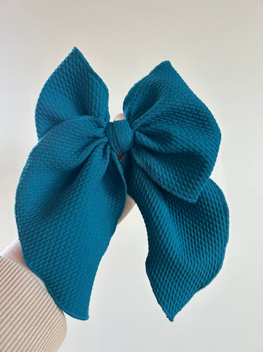 SAILOR BOW - READY TO SHIP - SOLID TEAL