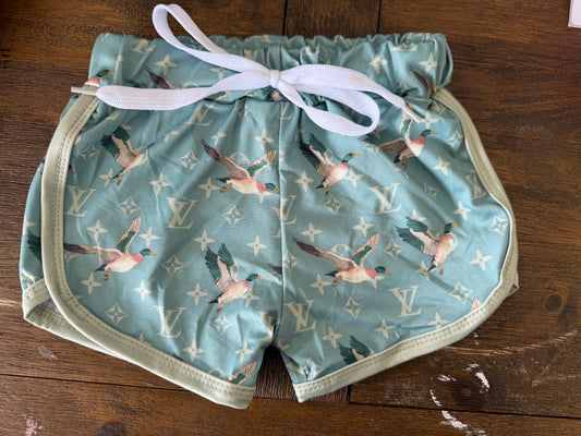 READY TO SHIP SHORTS - GREEN DUCKS
