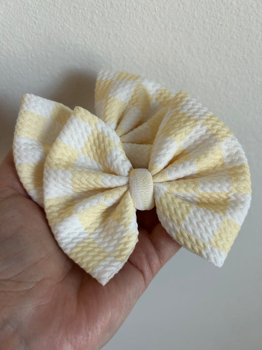 PIGGIE CLIPS - SPRING CHECKERED - YELLOW