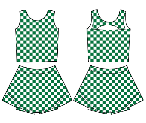 GAME DAY ATHLETIC SET -GREEN/WHITE