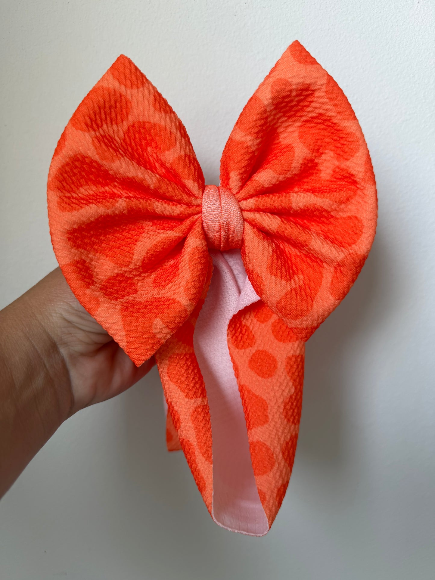 HALLOWEEN BOW - ORANGE/ORANGE CHEETAH