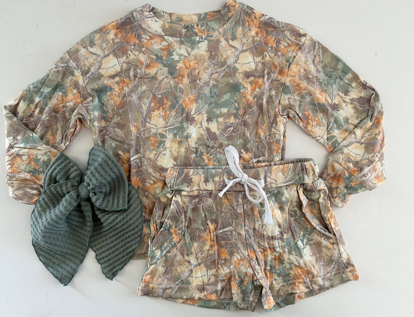 LOUNGE SET - RIBBED BAMBOO - PRE ORDER -CAMO