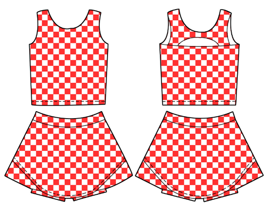 GAME DAY ATHLETIC SET -RED/WHITE