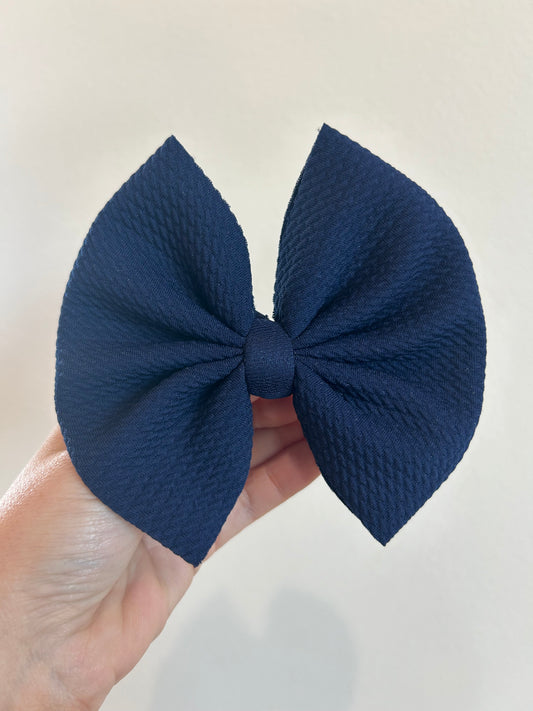 BIG CLIP BOW - NAVY SOLID