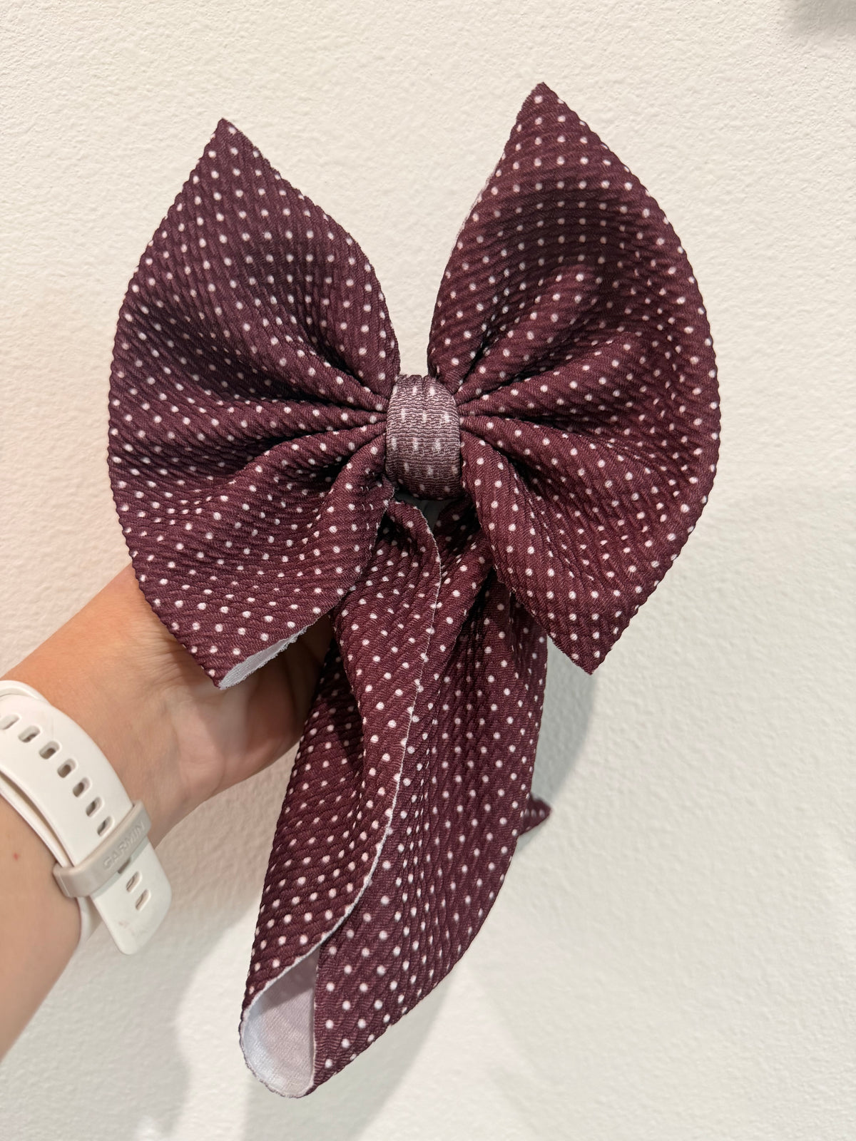 BOW - MAROON DITZY DOT