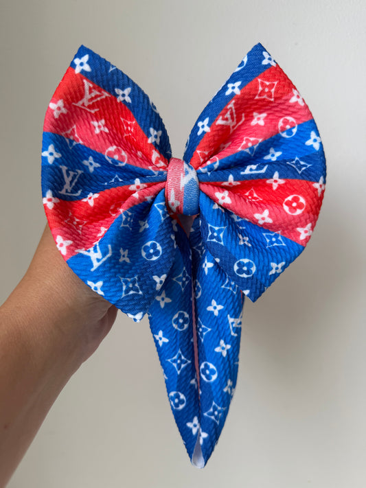 BABY REGULAR BOW - 4TH OF JULY - BOUJEE RED.WHITE.BLUE STRIPE