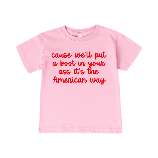 TEE - PINK AMERICAN WAY