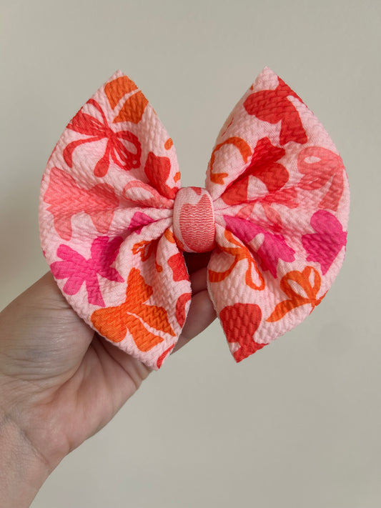 BIG CLIP - BOWS PINKS/ORANGE
