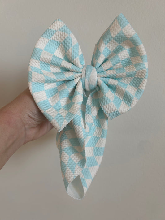 TODDLER REGULAR BOW WRAP - BABY BLUE GROOVY