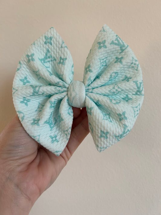 BIG CLIP BOW - MINT/MINT BOUJEE