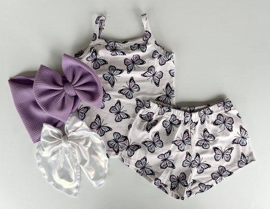 TANK/SHORT SET - PURPLE BUTTERFLIES