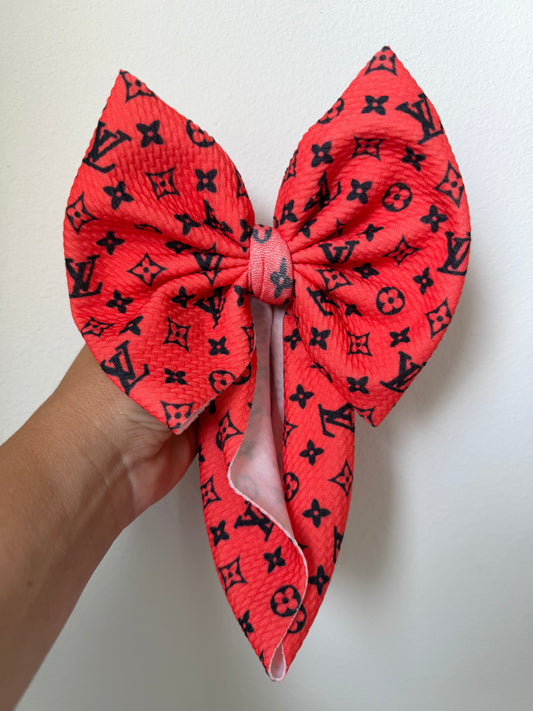 HALLOWEEN BOW - BOUJEE ORANGE WITH BLACK