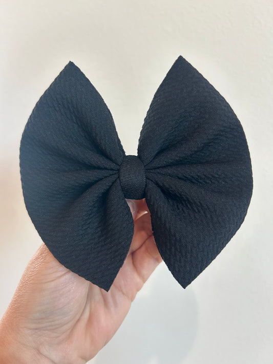 BIG CLIP BOW - BLACK SOLID