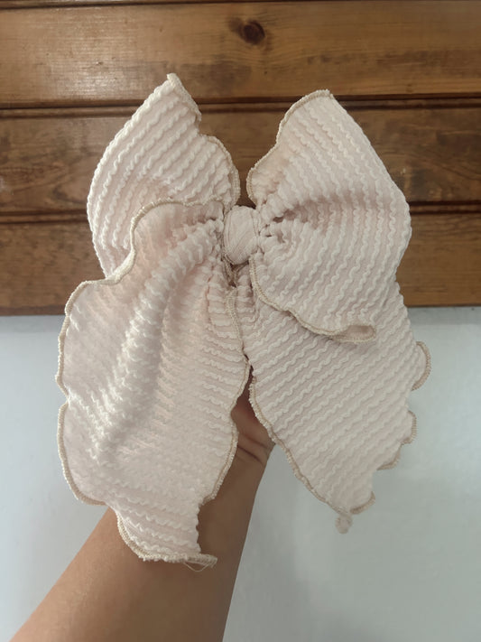 FALL BOW DROP - IVORY RIBBED