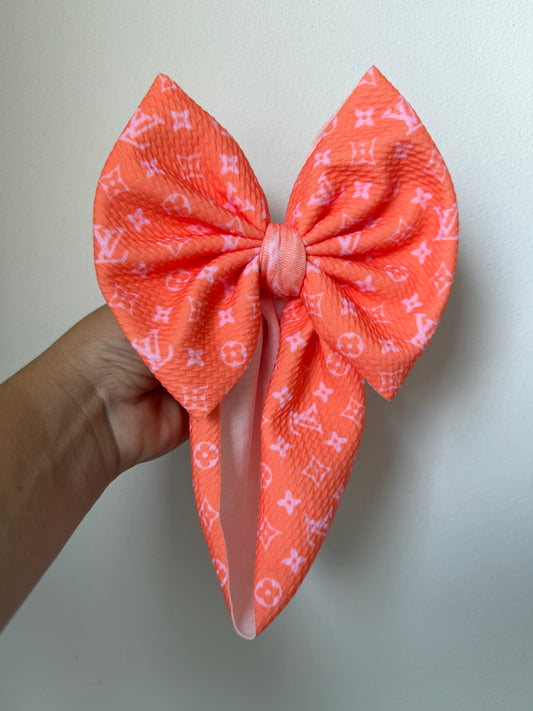 HALLOWEEN BOW - BOUJEE LIGHT ORANGE / PINK