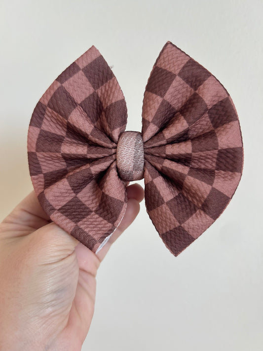 BIG CLIP - BROWN/BROWN CHECKERED