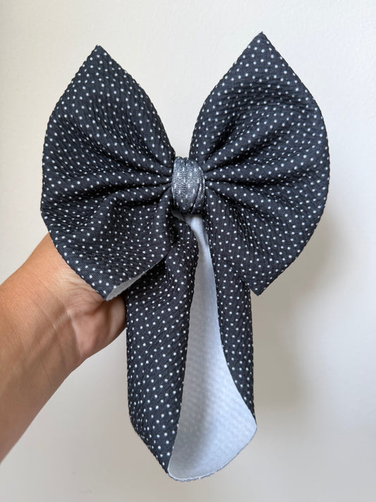 HALLOWEEN BOW - BLACK DITZY DOT