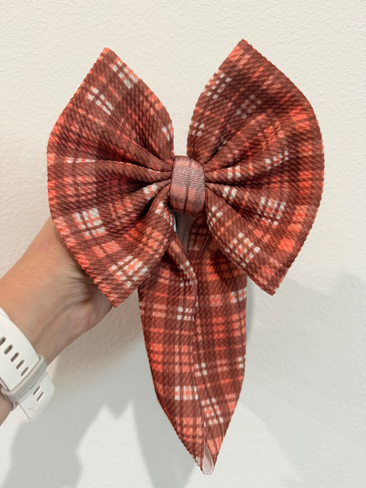 BOW - FALL ORANGE PLAID